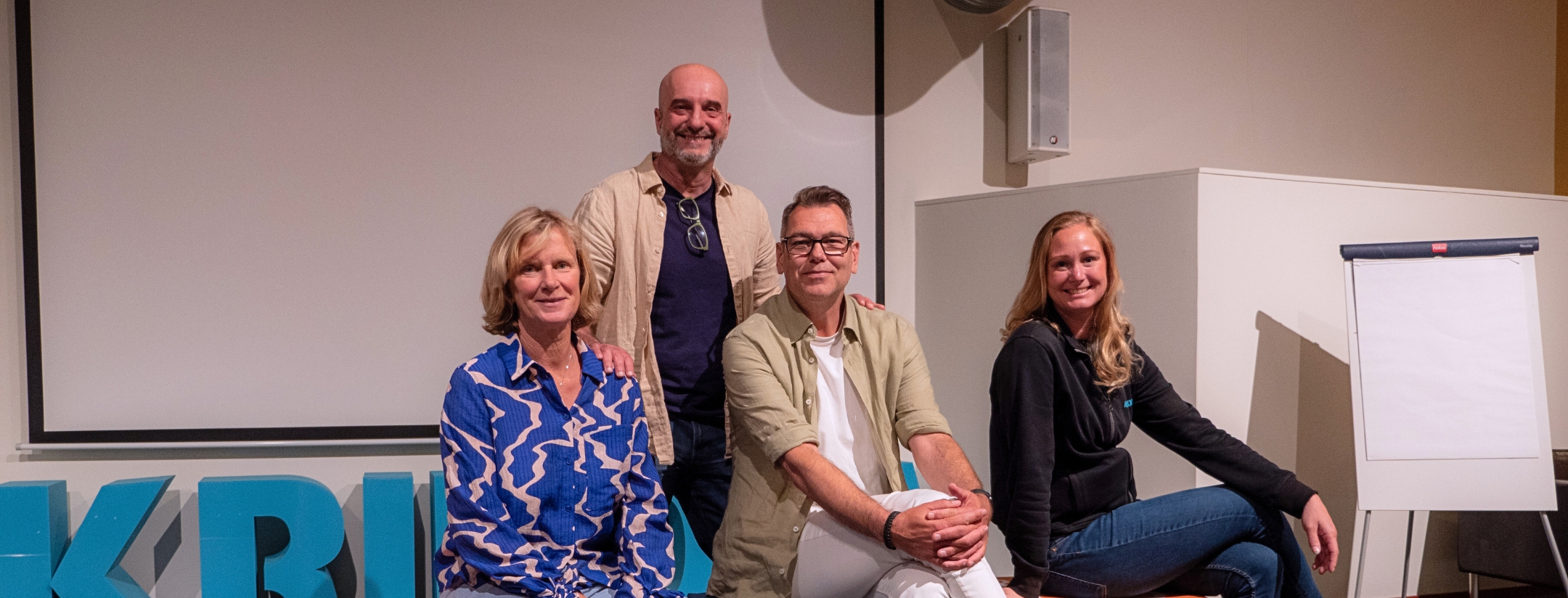 Krinovas hållbarhetsgrupp: Christian Nyhlén, VD, Lena Jasslin, Kommunikationsansvarig, Massimiliano Pattara, Business Designer och Jennie Strömbeck, Konferens- & Möteskoordinator.